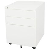 EVERYDAY TRIMLINE MOBILE PEDESTAL 3DRAWER LOCKABLE 460 X 472 X 610MM WHITE SATIN
