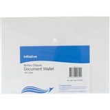 INITIATIVE DOCUMENT WALLET WITH BUTTON A4 CLEAR 480 UNITS 16 CARTONS
