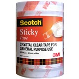 SCOTCH 502 STICKY TAPE 24MM X 66M PACK 6