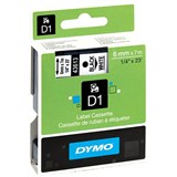 DYMO 43613 D1 LABELLING TAPE 6MM X 7M BLACK ON WHITE