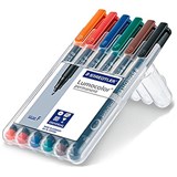 STAEDTLER 318 LUMOCOLOR PERMANENT MARKER BULLET 06MM ASSORTED WALLET 6