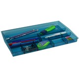 ITALPLAST DRAWER TIDY 8 COMPARTMENT TINTED BLUE