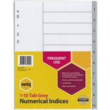 MARBIG INDEX DIVIDER PP 110 TAB A4 GREY