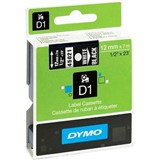 DYMO 45021 D1 LABELLING TAPE 12MM X 7M WHITE ON BLACK