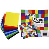 BRENEX GLOSSY SQUARE PAPER SHAPES SINGLE SIDED 127 X 127MM ASSORTED PACK 360