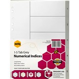 MARBIG INDEX DIVIDER PP 15 TAB A4 GREY