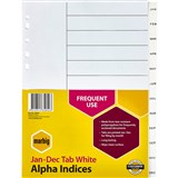 MARBIG INDEX DIVIDER PP JANDEC TAB A4 WHITE