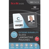 GBC LAMINATING POUCH 175 MICRON 54 X 86MM CLEAR PACK 100