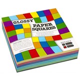 BRENEX GLOSSY SQUARE PAPER SHAPES SINGLE SIDED 254 X 254MM ASSORTED PACK 360