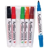 ARTLINE 500A WHITEBOARD MARKER BULLET 2MM ASSORTED WALLET 6