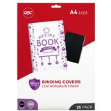 GBC IBICO BINDING COVER LEATHERGRAIN 300GSM A4 BLACK PACK 25