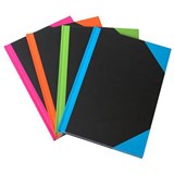 BLACK AND RED NOTEBOOK CASEBOUND RULED 192 PAGE A5 ASSORTED CORNERS