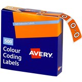 AVERY 43215 LATERAL FILE LABEL SIDE TAB COLOUR CODE O 25 X 38MM ORANGE PACK 500