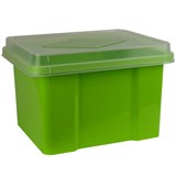 ITALPLAST FILE STORAGE BOX 32 LITRE LIMECLEAR LID