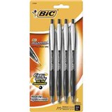 BIC ATLANTIS RETRACTABLE BALLPOINT PEN 10MM BLACK PACK 4