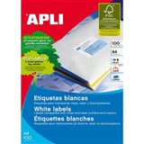 APLI 2409 GENERAL USE LABELS ROUND CORNERS 24UP 64 X 339MM A4 WHITE 100 SHEETS