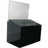 DEFLECTO BALLOT BOX LOCKABLE WITH HEADER LANDSCAPE A5 SMOKE