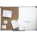 QUARTET PENRITE CORKBOARDWHITEBOARD ALUMINIUM FRAME NONMAGNETIC 1200 X 900MM