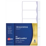 AVERY 5111081 L74555 DIVIDER PRINT AND APPLY 5TAB CLEAR