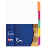 AVERY 85732 DIVIDER PLASTIC 5TAB A4 FLUORESCENT MULTI COLOURS