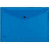 BANTEX DOCUMENT FOLDER BUTTON CLOSURE A4 TRANSPARENT BLUE