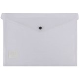 BANTEX DOCUMENT FOLDER BUTTON CLOSURE A4 TRANSPARENT CLEAR
