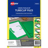 AVERY 88432 TUBECLIP FILE FOOLSCAP GREEN WITH BLACK PRINT PACK 5