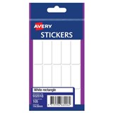 AVERY 932018 MULTIPURPOSE STICKERS RECTANGLE 14 X 38MM WHITE PACK 105