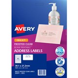 AVERY 936009 J8551 ADDRESS LABEL FROSTED CLEAR INKJET 65UP CLEAR PACK 25