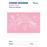 WRITER STUDENT NOTEBOOK 3MM DOUBLE RULEDGUIDE 32 PAGE 250 X 175MM ROSE PINK