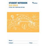 WRITER STUDENT NOTEBOOK 4MM DOUBLE RULEDGUIDE 32 PAGE 250 X 175MM OLD GOLD