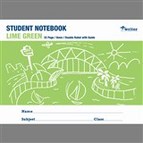 WRITER STUDENT NOTEBOOK 8MM DOUBLE RULEDGUIDE 32 PAGE 250 X 175MM LIME