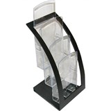 DEFLECTO BROCHURE HOLDER CURVED 3POCKET 3TIER DL BLACKCLEAR