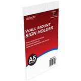 DEFLECTO SIGN HOLDER WALL MOUNT PORTRAIT A5 CLEAR