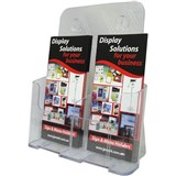 DEFLECTO BROCHURE HOLDER 2POCKET 1TIER DL CLEAR