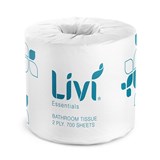 LIVI ESSENTIALS TOILET TISSUE 2PLY 700 SHEET CARTON 48