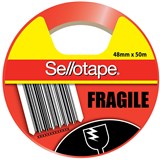 SELLOTAPE FRAGILE TAPE 48MM X 75M ORANGEBLACK
