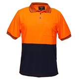 PORTWEST MP110 TWO TONED MICRO MESH POLO SHIRT ORANGE NAVY LARGE