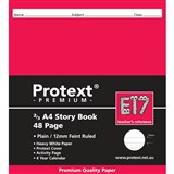 PROTEXT PREMIUM E17 STORY BOOK PLAIN AND 12MM RULED 48 PAGE 210 X 190MM ASSORTED