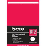 PROTEXT E12 PREMIUM EXERCISE BOOK RULED 12MM 70GSM 48 PAGE A4 ASSORTED