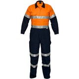 PRIME MOVER MA931 REGULAR WEIGHT COVERALL WITH METAL STUD CLOSURE AND TAPE 2TONE ORANGE NAVY 89L