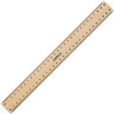 CELCO RULER POLISHED WOOD DRILLED METAL EDGE 300MM