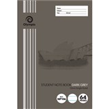 OLYMPIC NP106 STUDENT NOTE BOOK NSW RULING 10MM 55GSM 64 PAGE 250 X 175MM DARK GREY