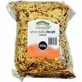 RAINBOW SHREDDED PAPER 250G KRAFT BROWN