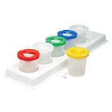 EDUCATIONAL COLOURS SAFETY PAINT POT AND STAND SET PLASTIC ASSORTED