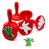 EDUCATIONAL COLOURS PAINT STAMPER CHRISTMAS REDWHITE PACK 6