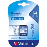 VERBATIM PREMIUM SDXC MEMORY CARD UHSI V10 U1 CLASS 10 64GB