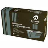 OLYMPIC 100 RECYCLED EASY GLIDE SUSPENSION FILES WITH TABS FOOLSCAP GREEN PACK 50