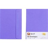 QUILL C6 COLOURED ENVELOPES PLAINFACE STRIP SEAL 80GSM 114 X 162MM LILAC PACK 25