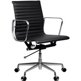 AERO MANAGERS CHAIR MEDIUM BACK ARMS LEATHER BLACK